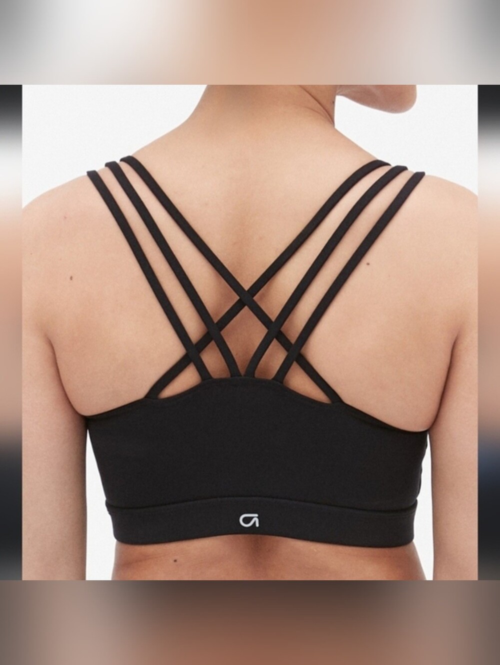 GAP Black Strappy-Back Sports Bra